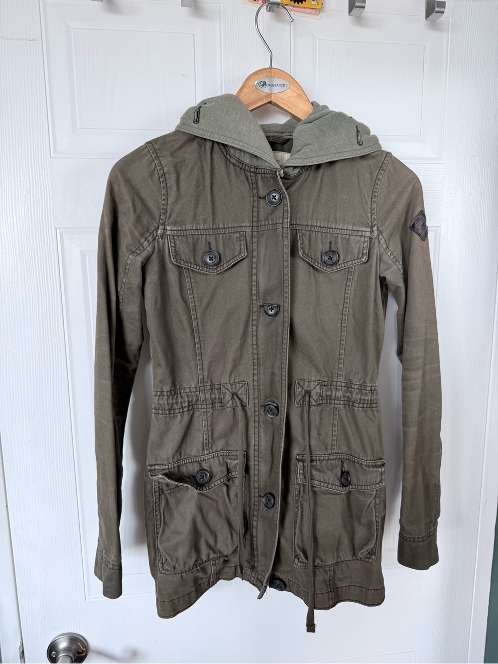Hollister Khaki Hooded Utility Jacket